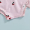 Toddler Baby Girl Rash Guard Swimsuit with Sun Hat 2 Piece Beachwear Children Long Sleeve Bow/Cherry Print Bathing Suit Swimwear 4