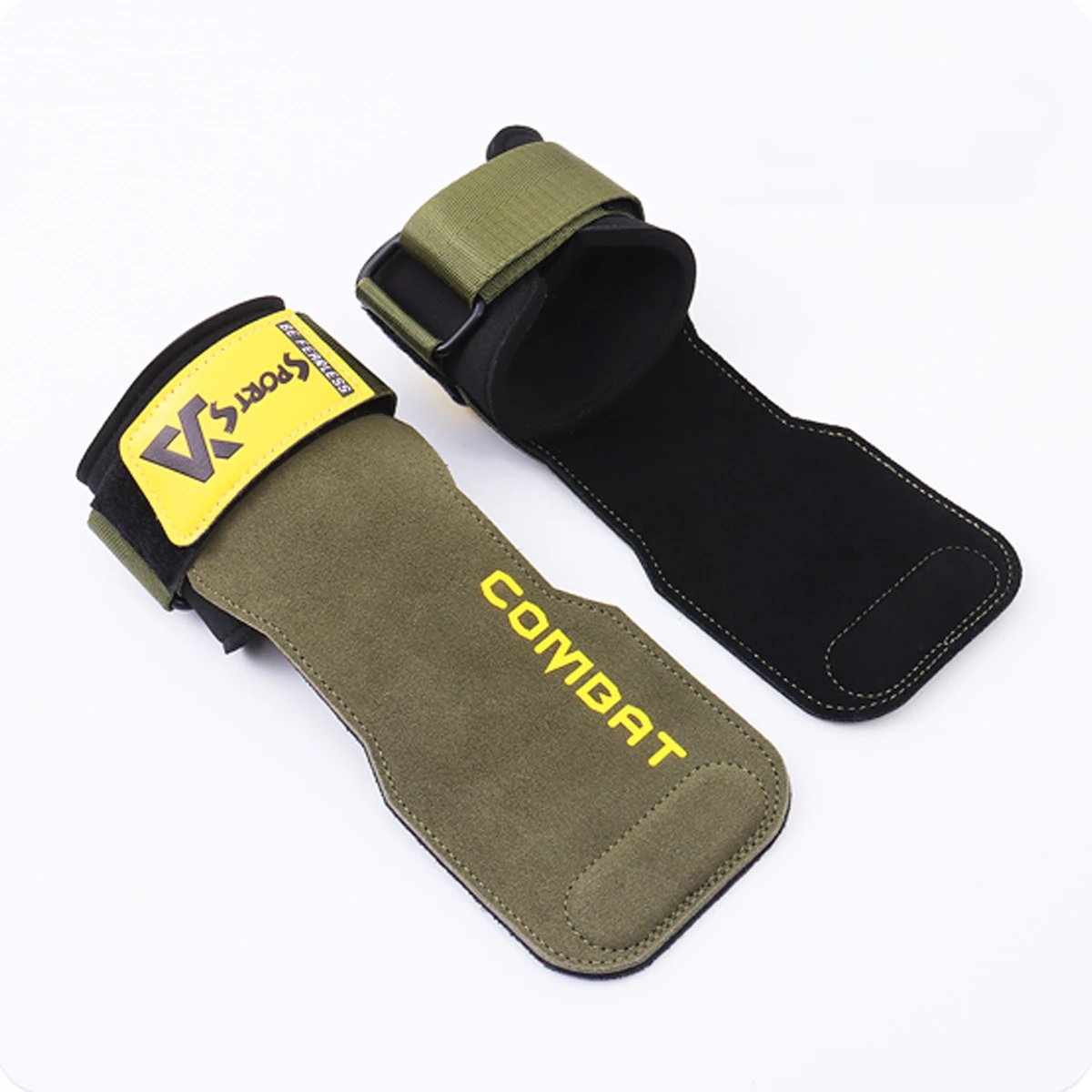 3-layers Cowhide Gym Fitness Gloves Grips Anti-Skid Weightlifting Belt Pads Deadlift Belts Workout Professional Palm Protection
