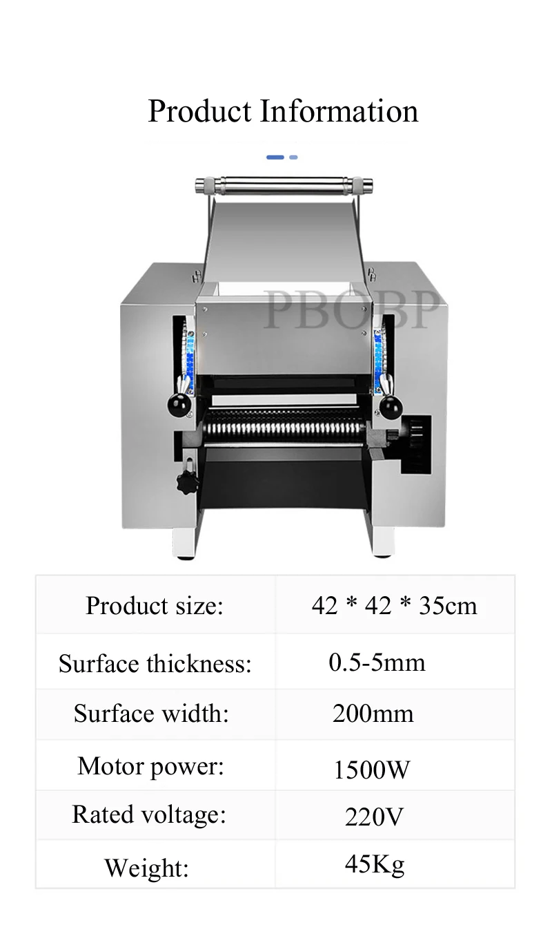 Description Picture 6 of itemPBOBP Electric Pasta Maker Household Noodle Machine For Homemade 2.5mm Noodle Dumpling Wonton Skin Food Processors Kitchenaid