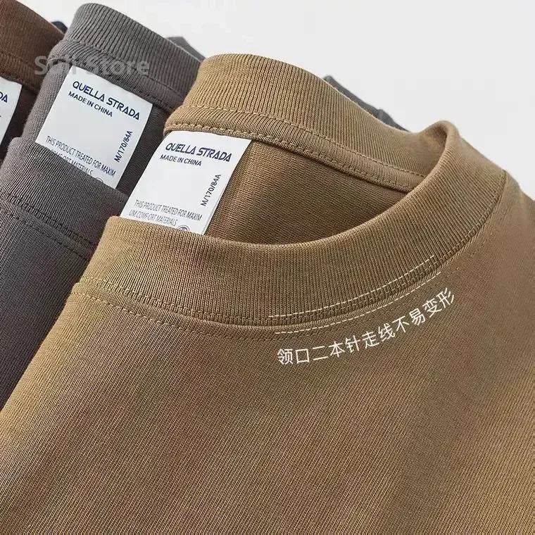 تي شيرت قطني عالي التحمل 600 جرام بأكمام قصيرة للر...