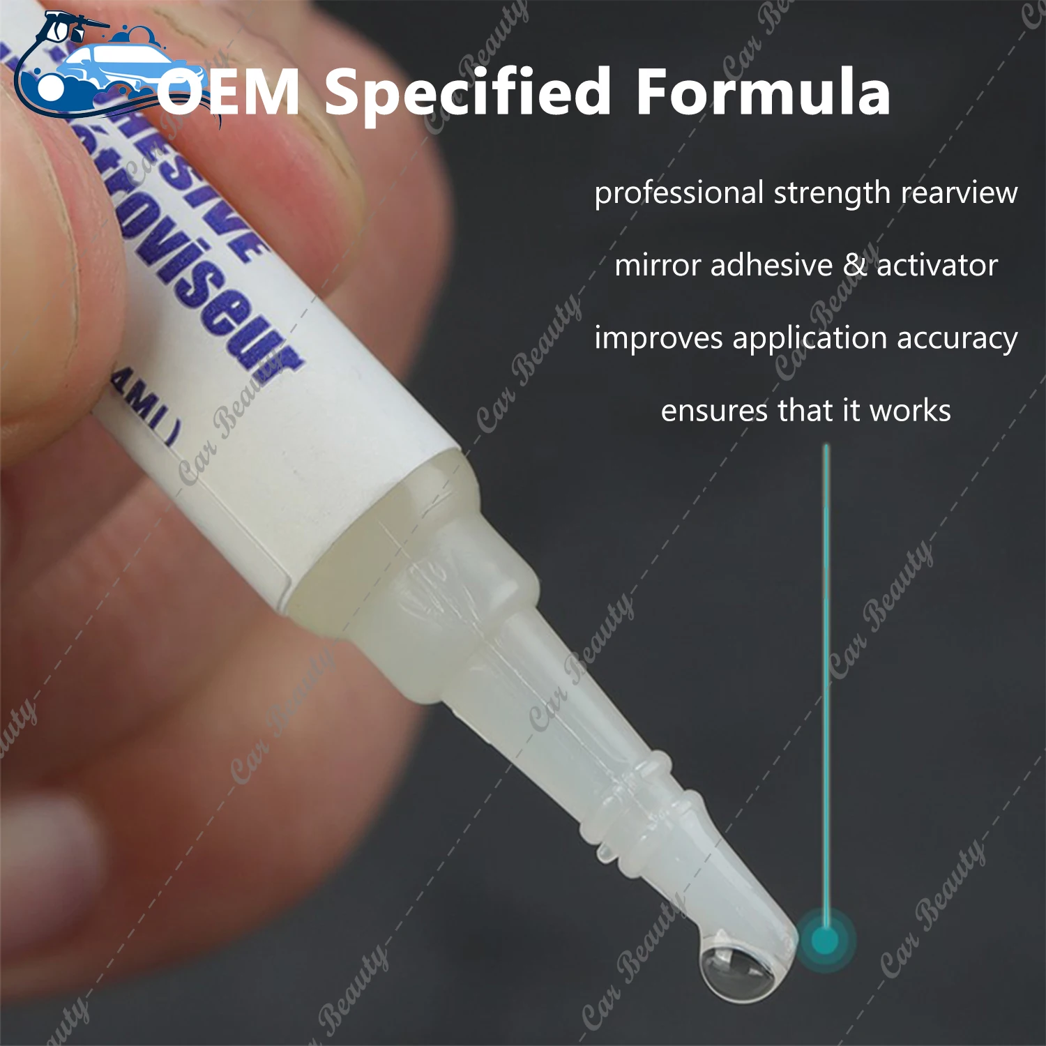 Rear view Mirror Professional Strength Rearview Adhesive Kit High-Bond for Glass & Metal Quick Curing Glue 0.014FL OZ 0.4ML 4