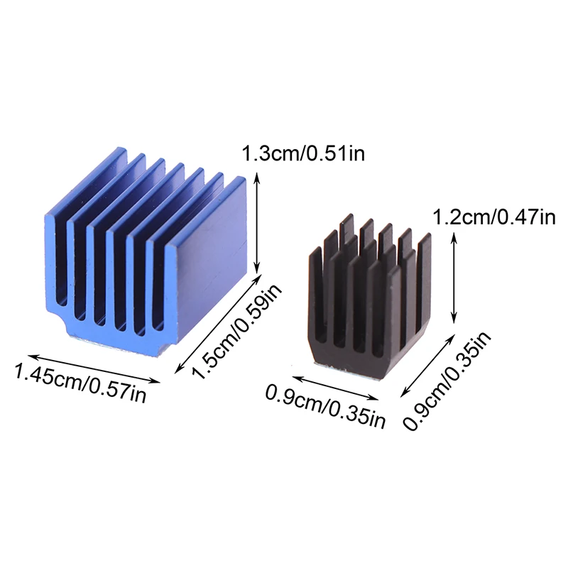 3D 프린터 부품 블루 스텝퍼 모터 드라이버 모듈 방열판, 접착제 냉각 블록 방열판, A4988 드라이브용, 4 개