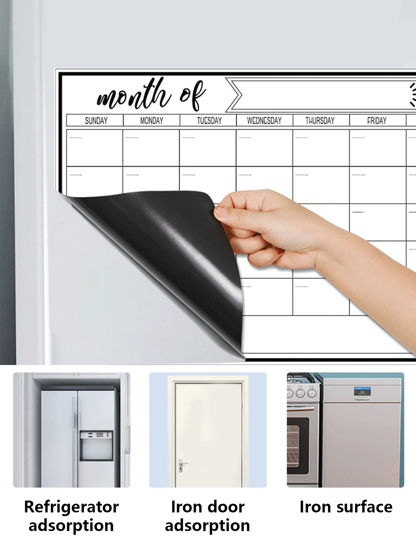 Fridge Magnets Monthly Calendar Magnetic Stickers Waterproof Erasable Calendar Planner Refrigerator Message Board Kitchen Decor