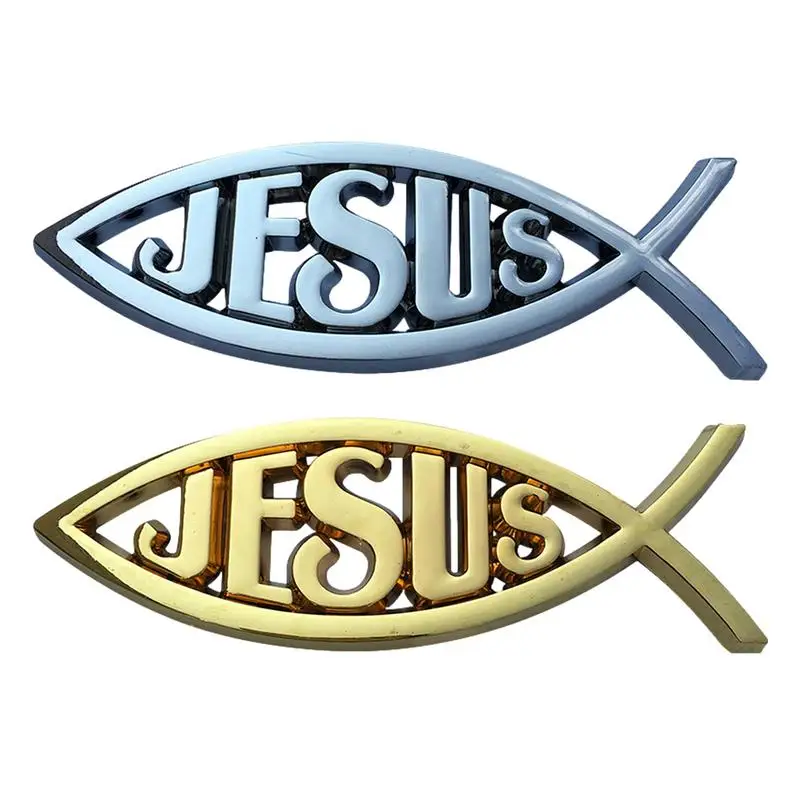 

Jesus Fish Decal Sticker Acrylic Multifunctional Automotive Body Decor Sticker Rustproof Bumper Sticker Car Exterior Accessories