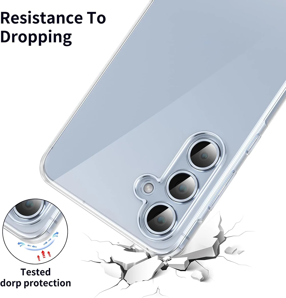 Silicone Case For Samsung Galaxy S25 S24 S23 S22 S21 S20 FE Plus Ultra s25Edge Transparent Ultra Thin Cover Case