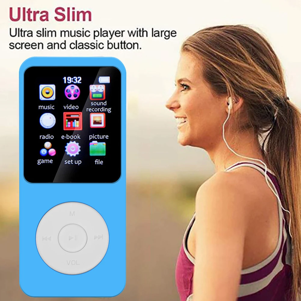 1.8 Inch Color Screen MP3 MP4 Music Player Bluetooth-compatible 5.0 Recorder FM Radio Suppprt TF Card Mini Walkman for Windows 8