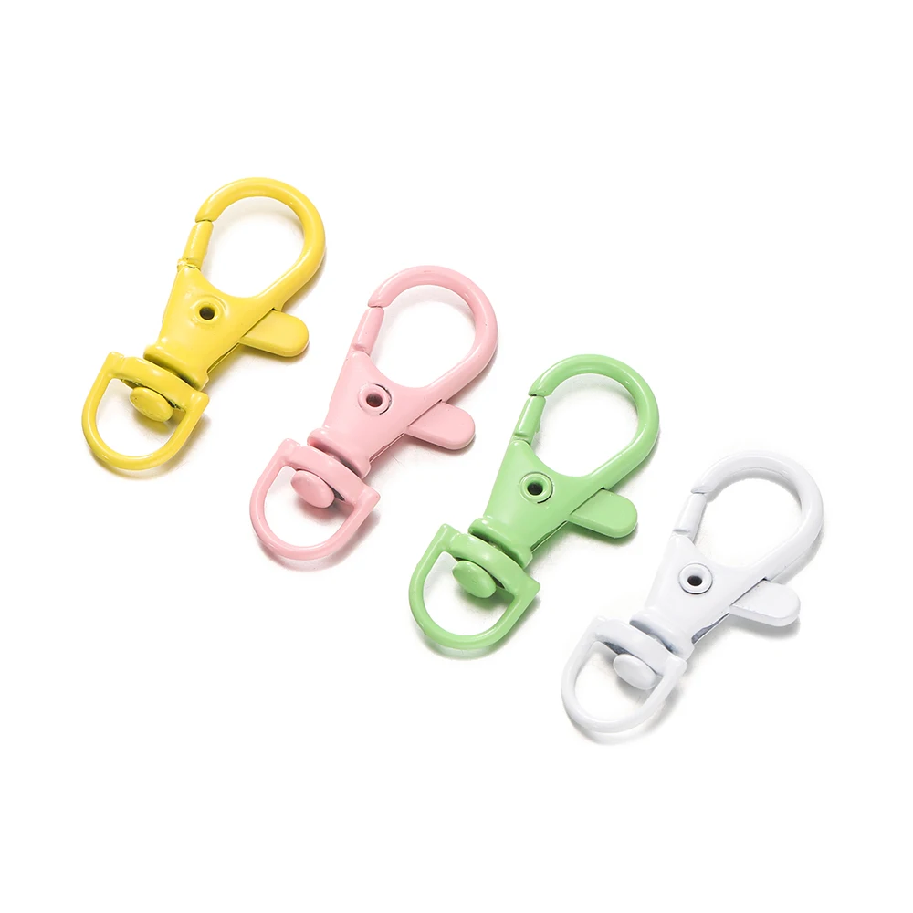 Uxcell Lobster Claw Clasp Hook Keychain With Swivel Trigger Clip Flat Split Keychain Ring 4 Color 20 Pcs