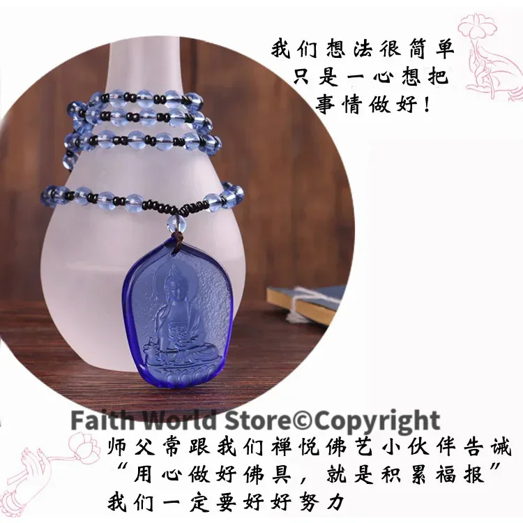 GOOD LUCK pocket efficacious Mascot Bless Safe luck Green Tara Pharmacist Medicine Buddha Crystal Pendant Buddhist Amulet 4