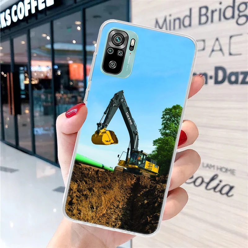 Excavating Machinery Bulldozer Man Soft Phone Case For Xiaomi