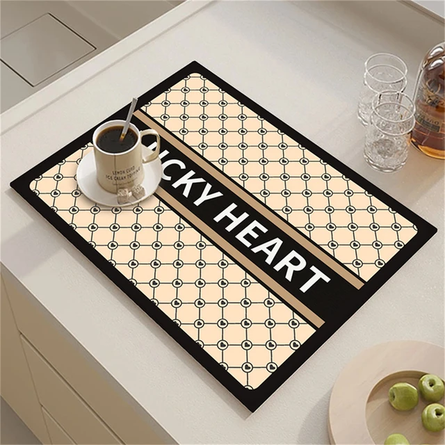 Color&Geometry Coffee Mat, Dish Drying Mats for Kitchen Counter