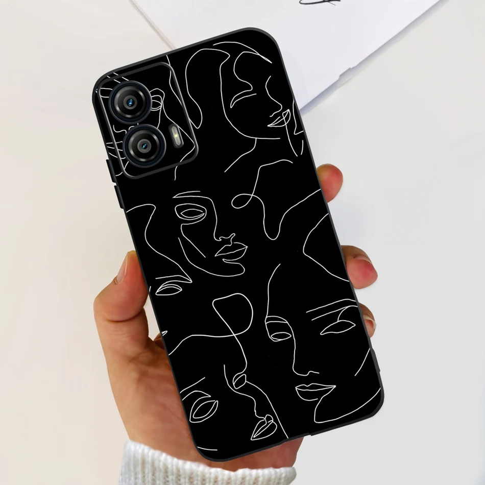 Stylish Pattern Soft TPU Shockproof Black Silicone Phone Case