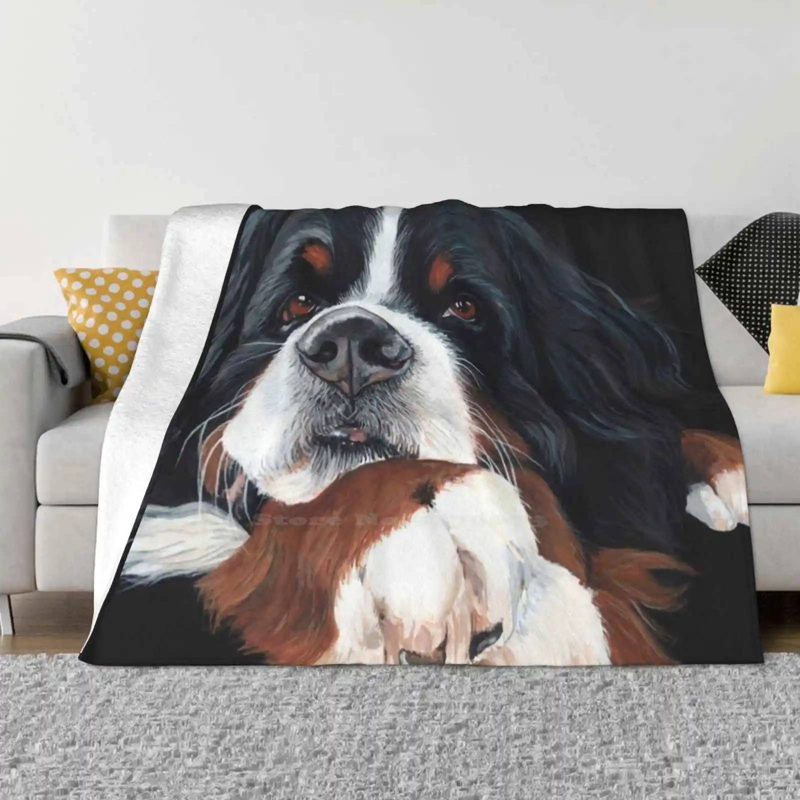 

Best In Black Blanket Soft Warm Travel Portable Blanket Bernese Mountain Dog