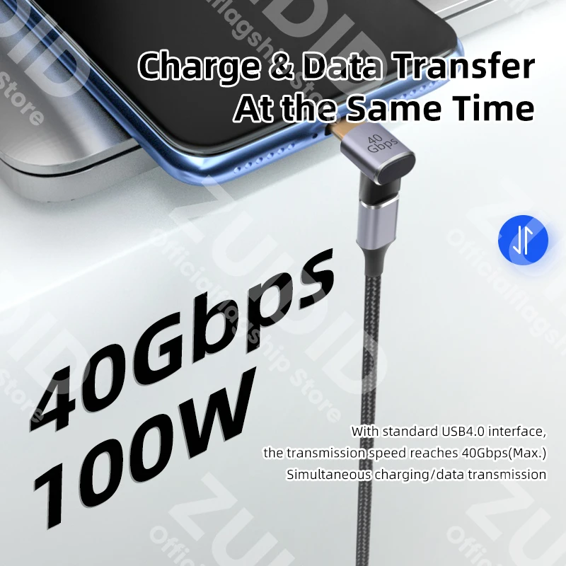 미니 USB4.0 40Gbps Thunderbolt 3 어댑터 Macbook Pro Air Dell 용 8K @ 60Hz USB 유형 C 남성-남성 PD100W 충전기 데이터 변환기