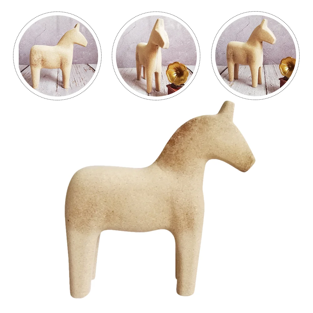 

Infant Toy Trojan Horse DIY Model Blank Figurines Decoration Desktop Wood Swing Kids Wooden Figures Ornament Ornaments Baby