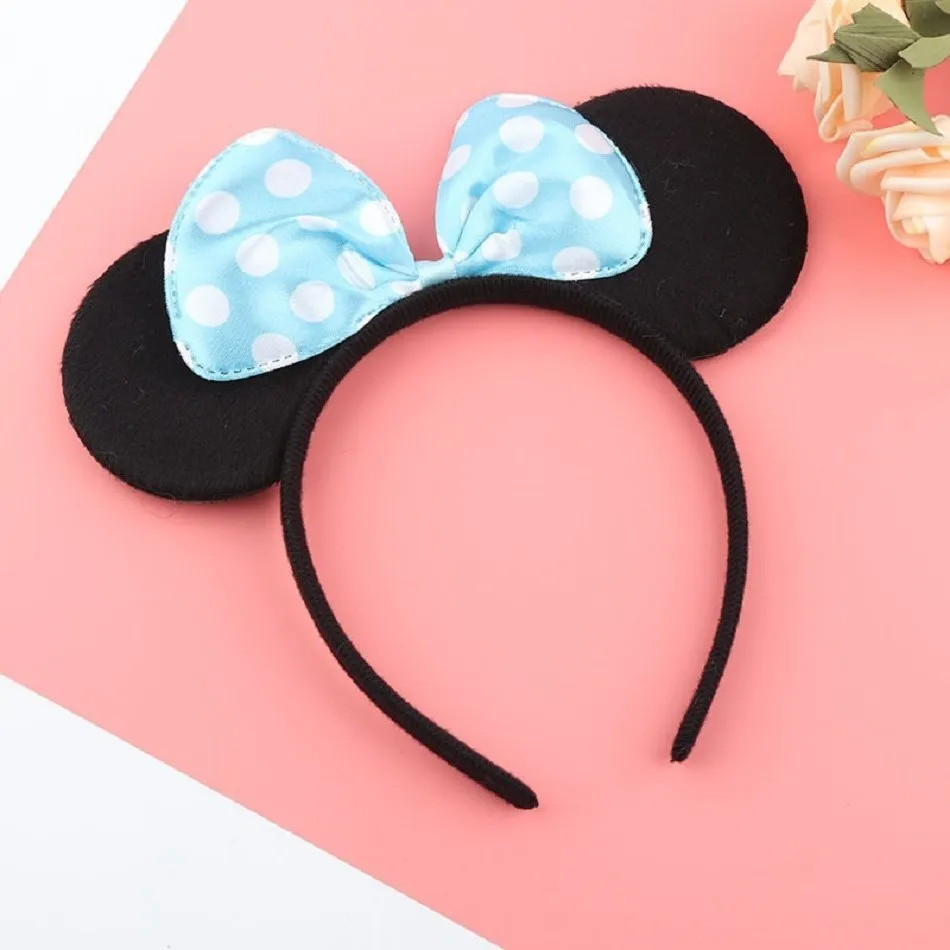 Girl Mouse Ears Headband Children Princess Party Accessories Kids Bowknot Dots Hair Band Halloween Birthday Christmas Hairband