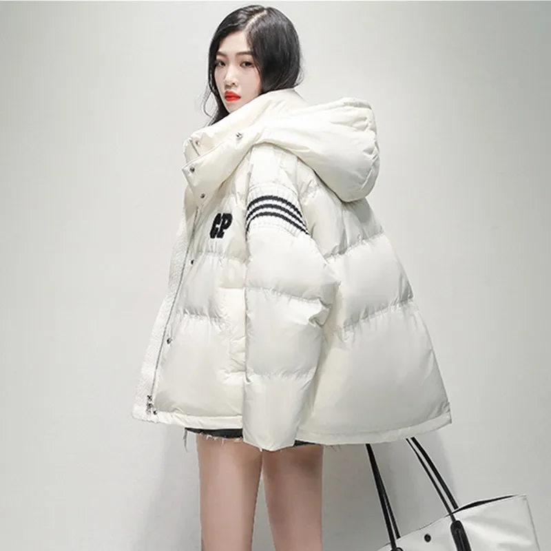 2024 New Women Down Jacket Winter Coat Female Mid Length Version Parkas Loose Thick Outwear Hooded Fashion Versatile Overcoat