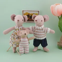 Miniature Mouse Dollhouse Figurines - Festive Decor & Perfect Gift Ornament (1:12 Scale, 5.9 - inch) (Rat Family Model A)
