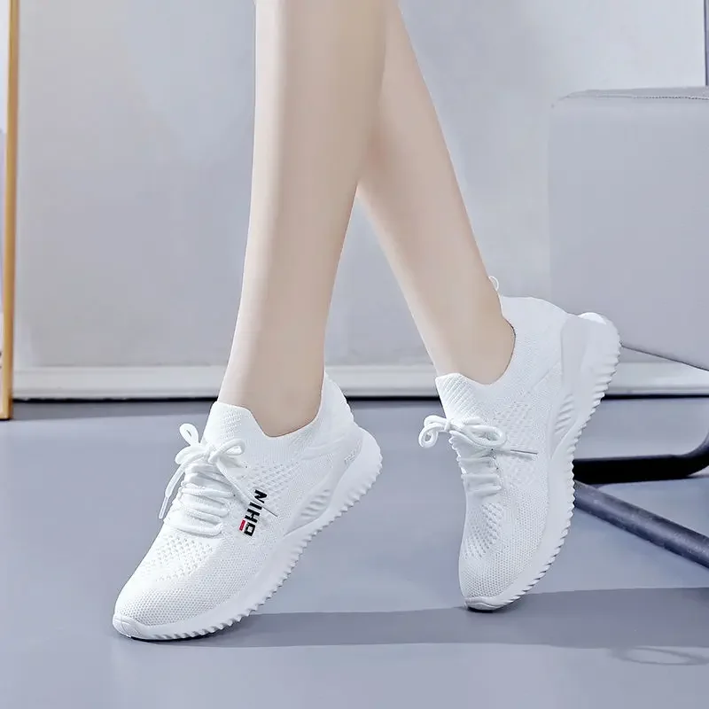Fashion Mesh Women Sneakers Breathable Women's Sports Shoes Casual White Sneakers Lady Lace-up Deportivas Mujer Chaussures Femme