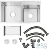 30 Inch Double Bowl Drop-in/Topmount Kitchen Sink Steel Kitchen Sink with Drainage Pipes and Fruit Baskets for Kitchen Bathroom 6