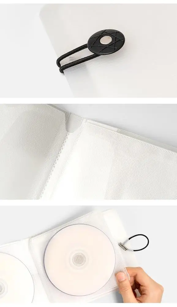 Sea252cf0d1bb411bae7d6a906f643f91C Portable 12 Pcs DVD CD Storage Case CD/DVD Case Wallet Storage Holder Booklet CD Sleeve Plastic Bag Album Box Cases With Buckle Mallzona