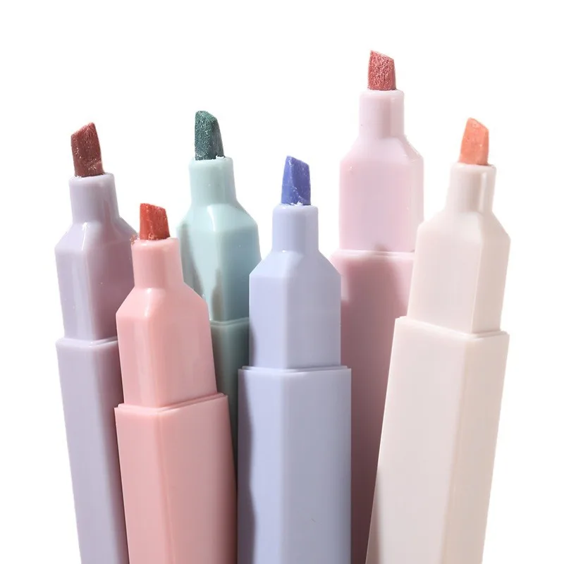 Highlighter Pen Morandi Color Set 6/12pcs For Taking Notes