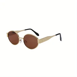 Stylish Classic Oval Metal Frame Sunglasses (TY1096-tea)