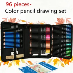 Ensemble de crayons de couleur à l'huile, 96 pièces, crayon de dessin professionnel pour dessiner, croquis, gribouillage, crayons de couleur pour école de peinture, fournitures d'art 