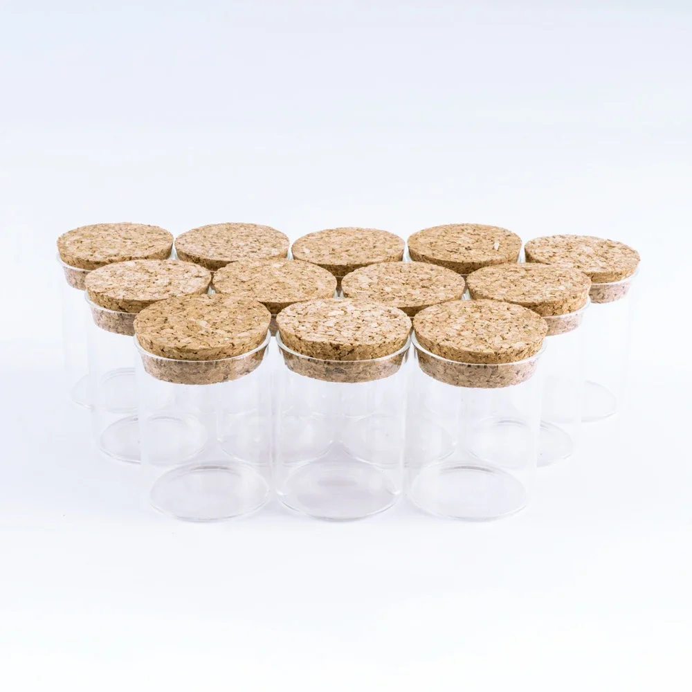 6pcs/Lot Glass Bottle 60*47mm 60ml Stopper Spicy Storage Corks Jar Small Vial Bottle Containers Glass Simple Spice Storage Jars 4