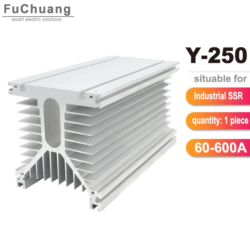 Radiador de Alta Potência do Módulo Dissipador de Calor para o Relé de Estado Sólido Trifásico ou Ssr Industrial Y250 250l 125w 135h Milímetro 60a a 600a