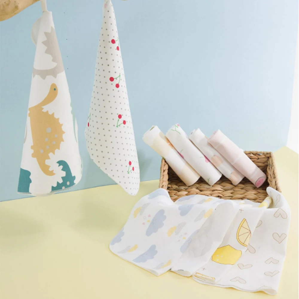 Halilo 4 Pieces Cotton Newborn Baby Towels Saliva Towel Nursing Towel Baby Boys Girl Washcloth Handkerchief