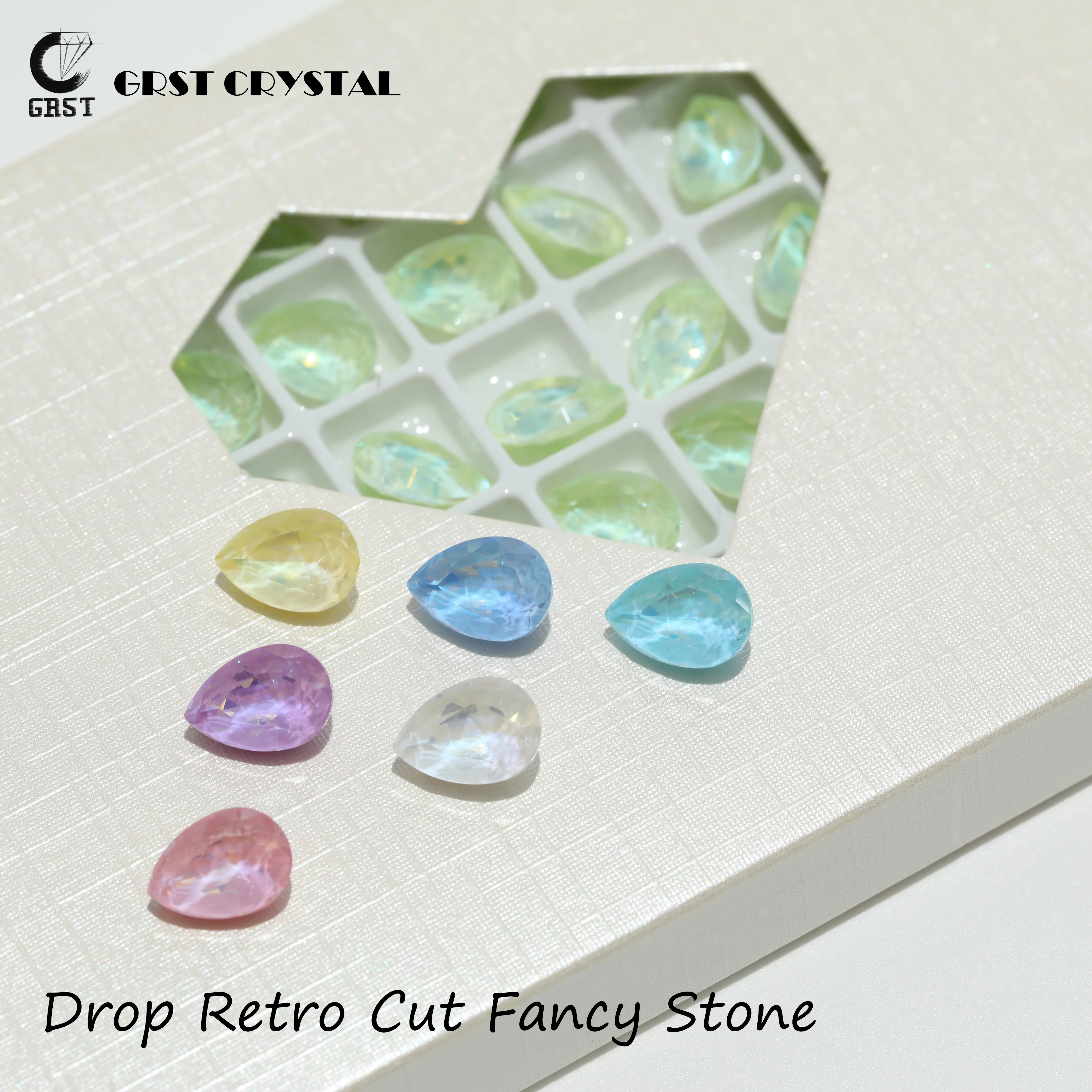 Premium Strasssteine Kristall Design Version Serie Drop Retro Cut Fancy Stones DIY für Nagelkunst Handgemachte Kleider Tasche GRST DV4041