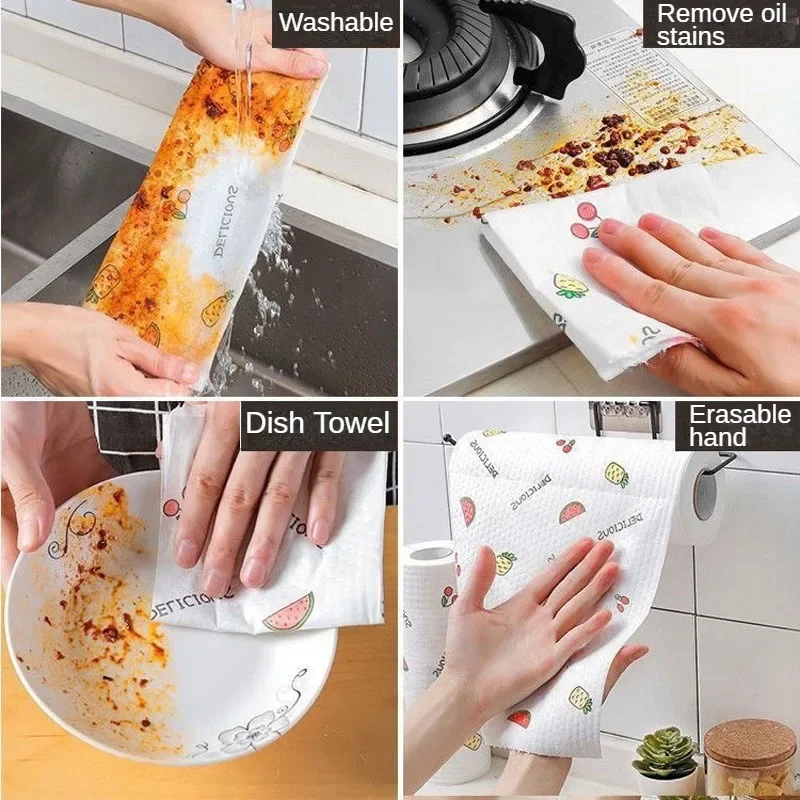 Kitchen Hand Towels Dish Towels Disposable Dishwashing Dishwashing Cloth  Non-woven No-wash Wavy Rag Cleaning Cloth - AliExpress