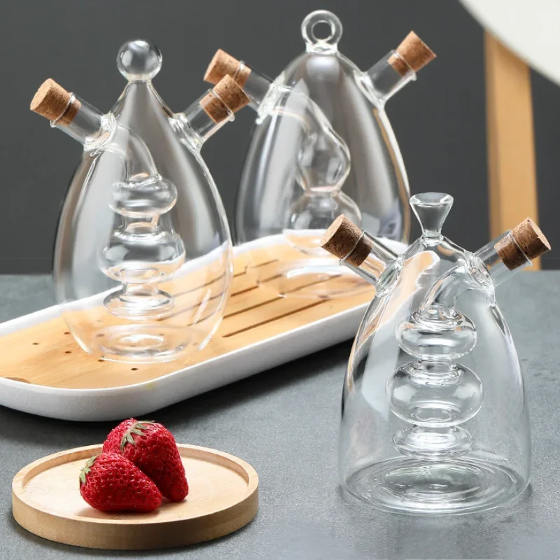 Kitchen Storage Sealed Bottles, Double-layer 2-in-1 Glass Bottles, Oil, Vinegar, Sauce, Seasoning Bottles, Kitchen Tools 5