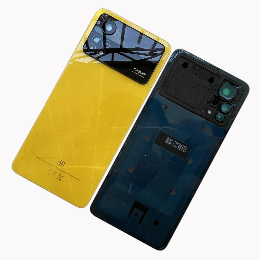 For Xiaomi Poco X4 Pro 5G Back Battery Cover Glass Panel Rear Housing Door Case Replace X4Pro 2201116PG phone back cover glass battery cover glass phone back cover