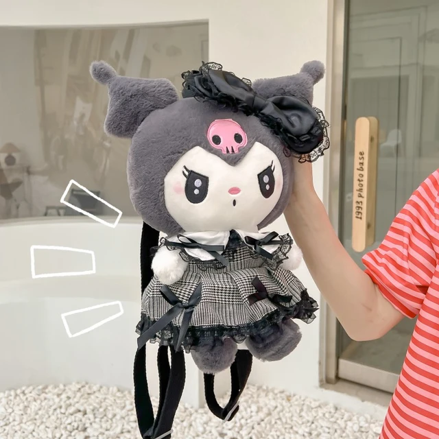 Sanrio Kuromi Melody Plush Doll Backpack New Cute Skirt Kuromi