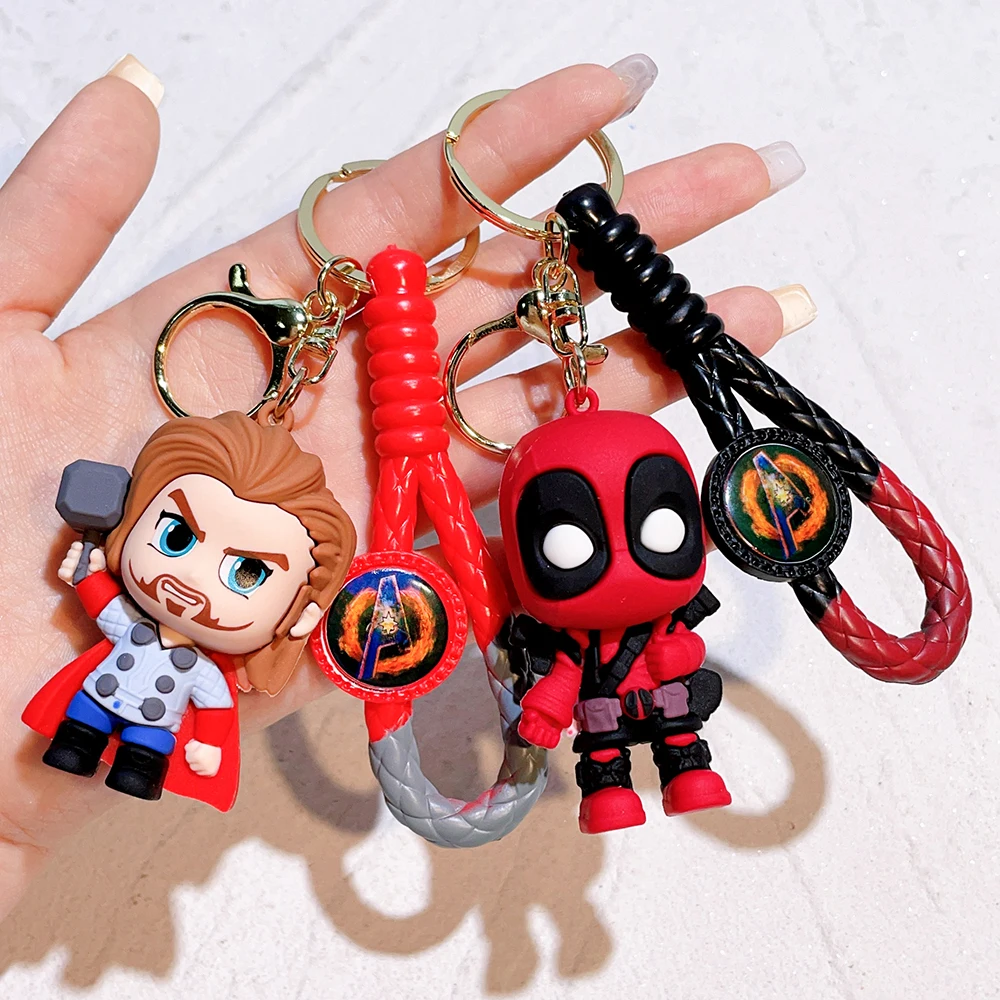 Marvel Cartoon The Avengers Keychain Spiderman Iron Man Captain