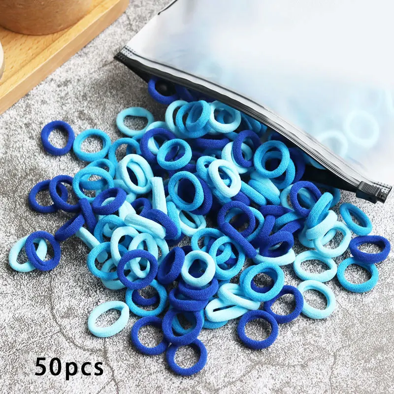 Baby Girl Small Hair Bands Kid Children Headbands Colorful Elastic Hair Tie Nylon Scrunchie Hair Rope 50/100pcs Hair Accessories accessoriesbaby eating  Baby Accessories