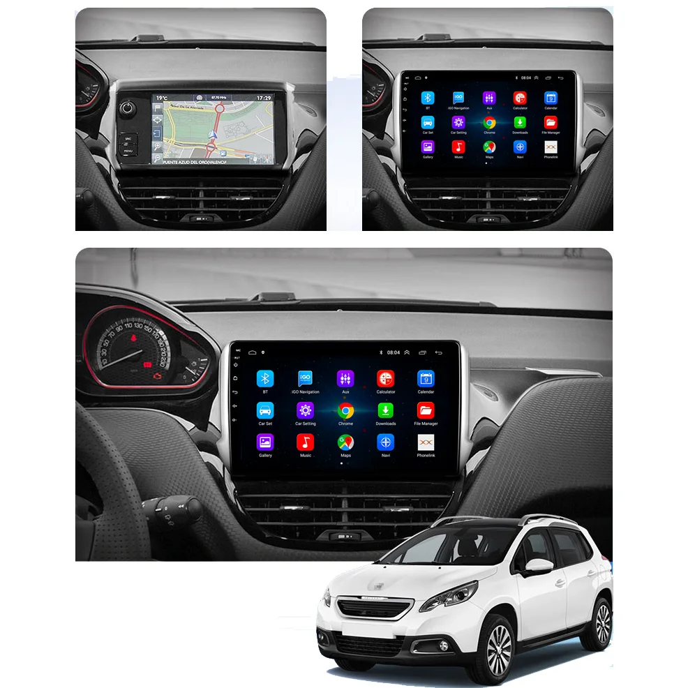 Android 16 Radio de coche 4G + WIFI Carplay para Peugeot 2008 208 2012-2018 unidad principal de navegación Multimedia reproductor de Audio Gps para automóvil 2