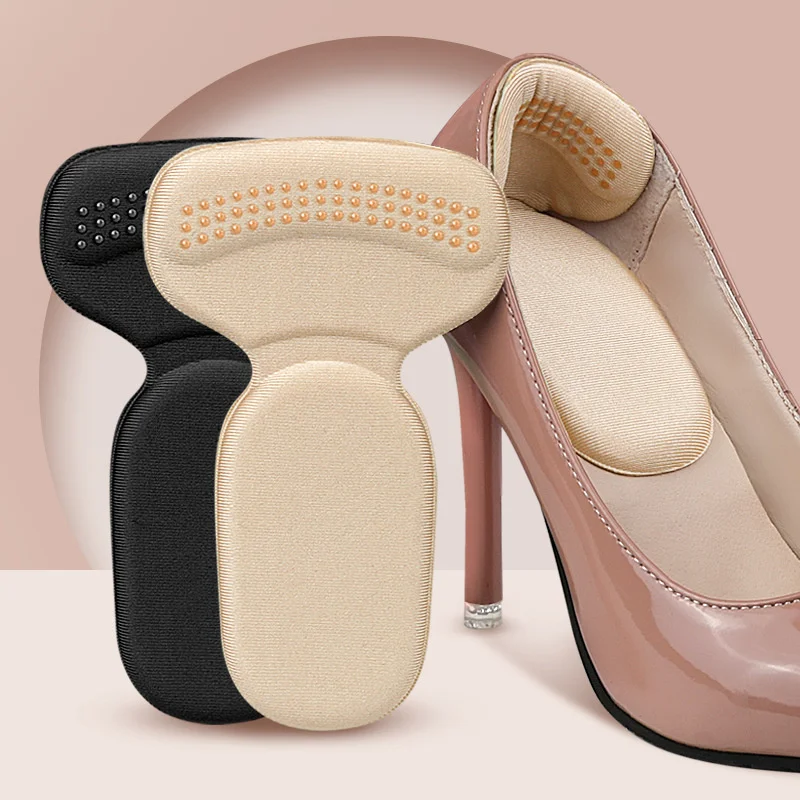 2pcs T-Shape Shoe Heel Insoles Foot Heel Pad Sports Shoes Adjustable Antiwear Feet Inserts Insoles Protector Sticker Insole