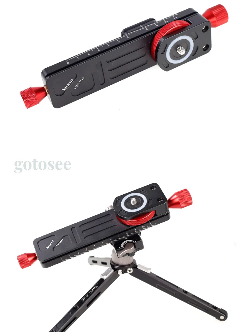 XILETU LCB-16M Mini Macro Photography Rail Slider Quick Release Plate Holder Gear Slide for Camera Tripod Time-lapse ARCA SWISS camera rail slider