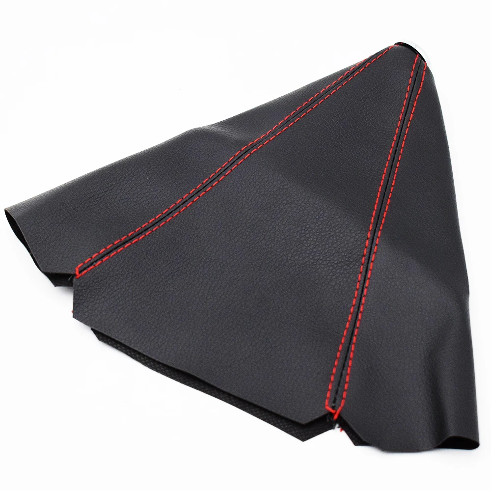 Leather Gear Stick Shift Boot Dust Cover - Black & Red