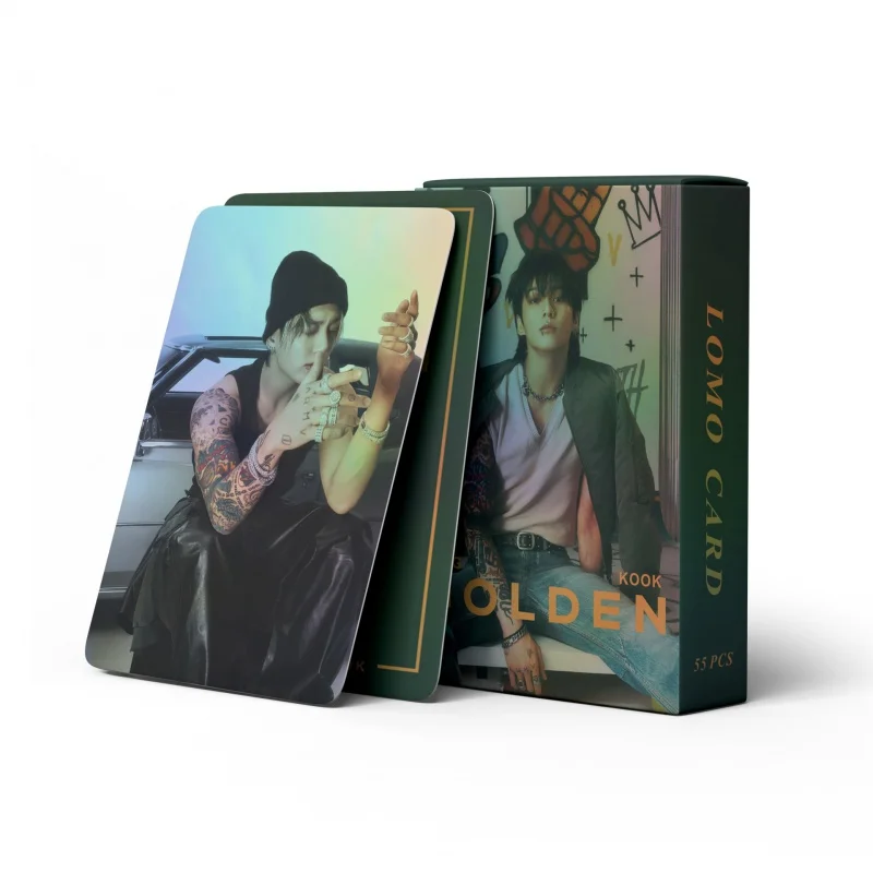 

Customized.product.KPOP Idol 55pcs/box Bangtan Boys JUNG KOOK GOLDEN 3D Laser Photocard Holographic Lomo Card Photo Card