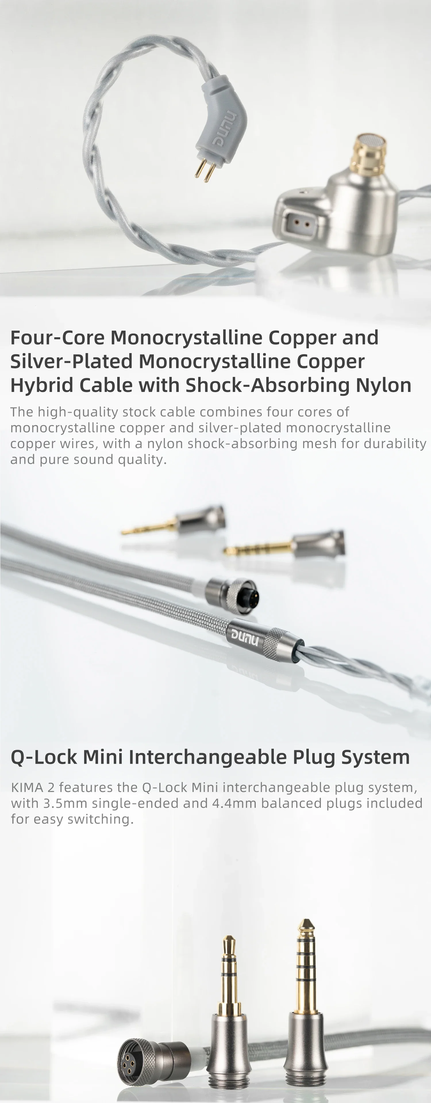 DUNU KIMA2 1DD Dynamic Driver In-Ear Earphone Upgrade from VERNUS Sound Mastery Hi-Res Audio Q-Lock Mini Plug System