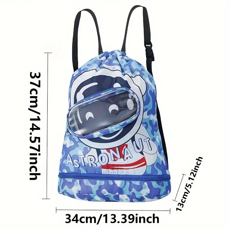 Swimming Bag New Cartoon Waterproof Storage Shoulder Packs Children's Backpack Wet Dry Separation Bags Boys Girls Washing Pouch