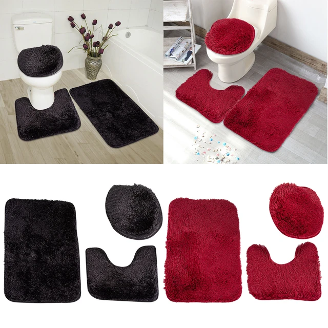 3Pcs/Set Non-Slip Bathroom Cobble Stone Pattern Carpet Toilet Lid Cover Bath  Mat Bathroom Mat Kits - AliExpress