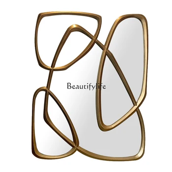 European and American antique gold entrance living room decorative mirror bedroom dressing mirror