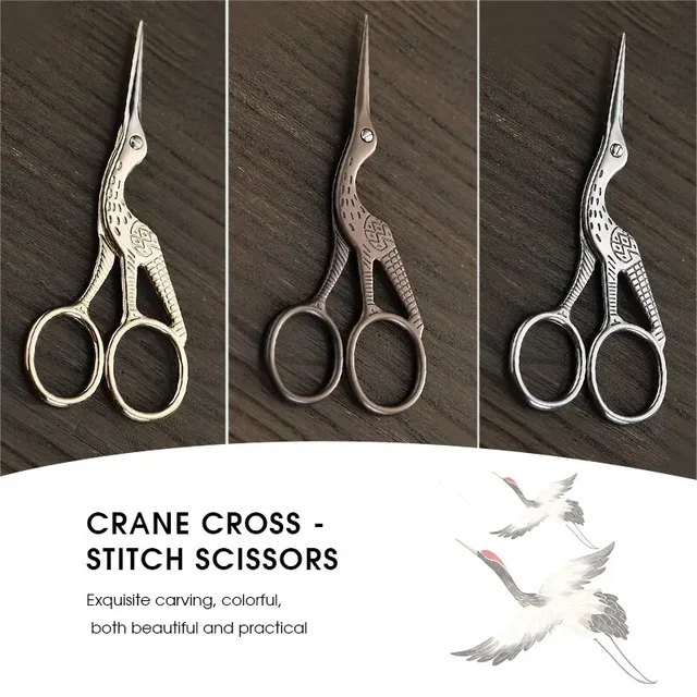Embroidery Scissors Rainbow Stork Scissors Stainless Steel Small Craft Scissors Dressmaker Shears for Embroidery Sewing 3