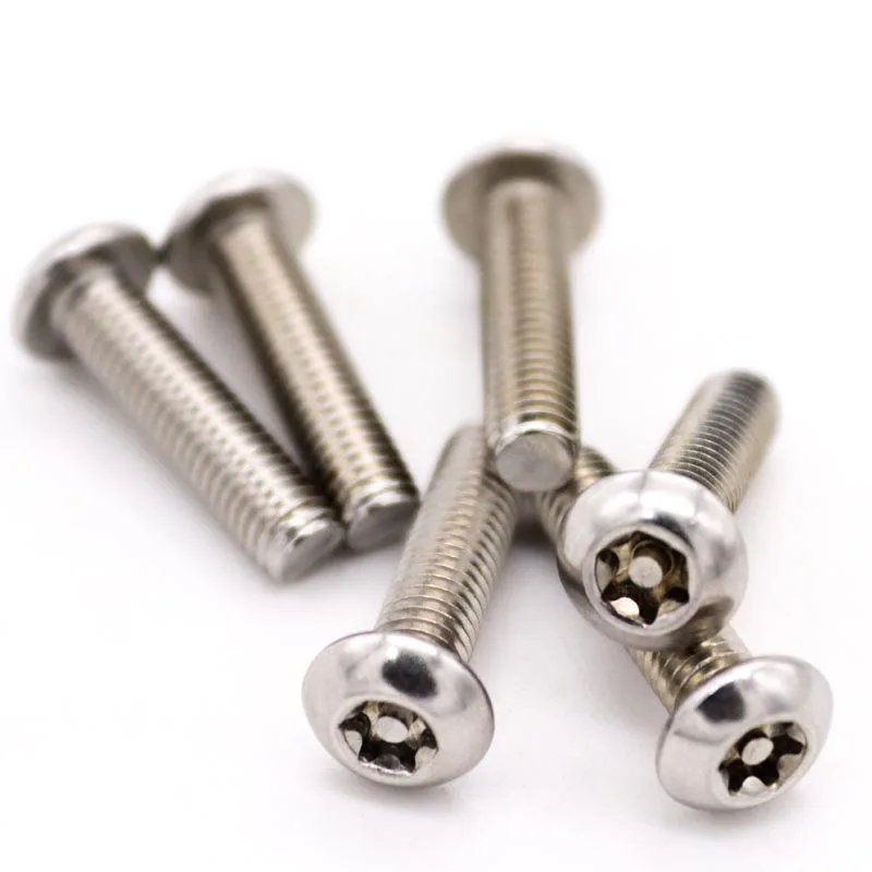 M2 M2.5 M3 M4 M5 M6 M8 M10 M12 304 A2-70 Stainless Steel Six Lobe Torx Button Round Head with Pin Anti-theft Security Bolt Screw