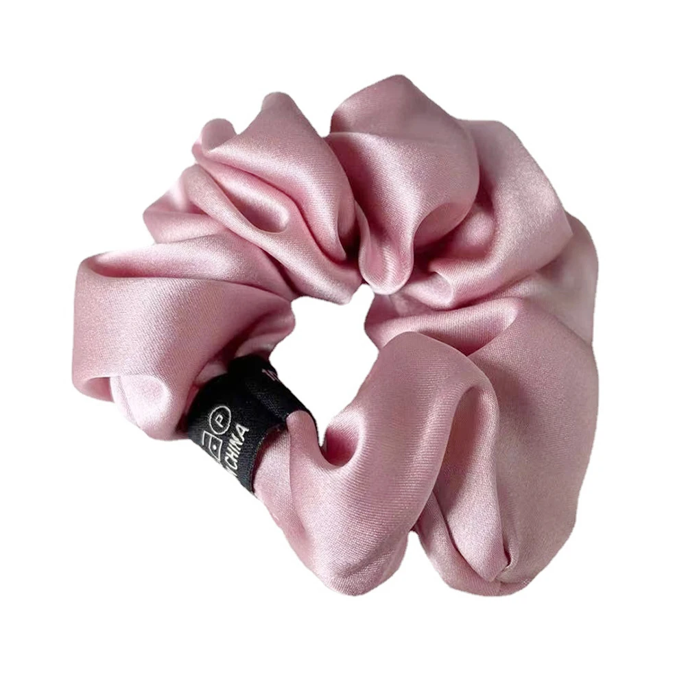 Luxurious Mulberry Silk Large Hair Scrunchies – Pure Color 19 Momme 3.5CM
