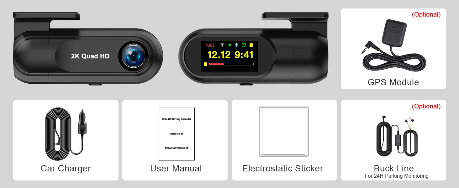 What's included in the dash cam package